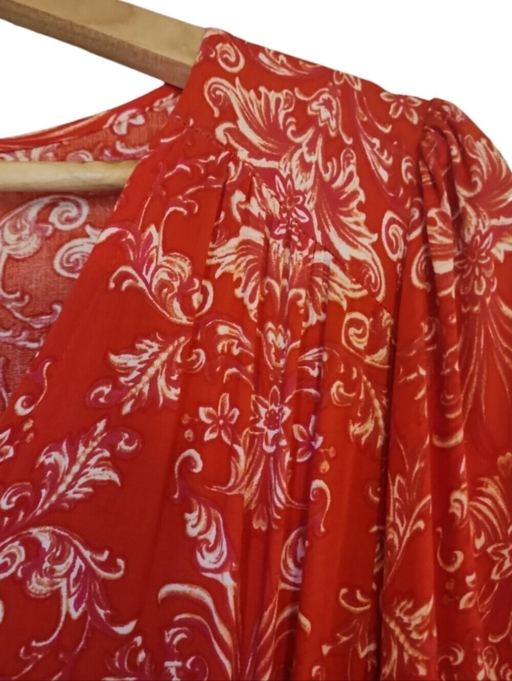 ABEL THE LABEL Strawberry Kisses Boho Maxi Dress Size Medium Anthropologie Red - Picture 4 of 10